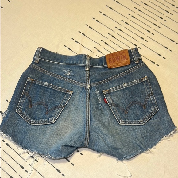Edwin Blue Jean Shorts with Frayed Hem and Vintage Look.  Size 29. - Picture 1 of 10